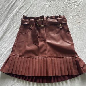 Zara faux leather pleated miniskirt